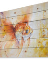 Orange Glodfish in water - Animals Painting Print on Natural Pine Wood