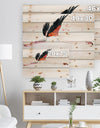 Watercolor pink flamingo - Animals Painting Print on Natural Pine Wood