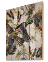 Illustration of colored duck - Farmhouse Animal Painting Print on Natural Pine Wood