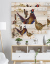 Pheasant Bird watercolor illustration - Farmhouse Animal Painting Print on Natural Pine Wood