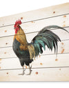 chicken rooster - Farmhouse Animals of Painting Print on Natural Pine Wood