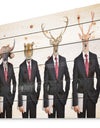 Animals in Americana Suit - Animals photography Print on Natural Pine Wood