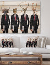 Animals in Americana Suit - Animals photography Print on Natural Pine Wood