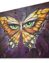 Butterfly with Eyes in Wings - Contemporary Animals Painting Print on Natural Pine Wood