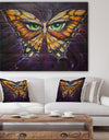 Butterfly with Eyes in Wings - Contemporary Animals Painting Print on Natural Pine Wood