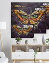 Butterfly with Eyes in Wings - Contemporary Animals Painting Print on Natural Pine Wood