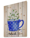 Teacup black tea - Food Painting Print on Natural Pine Wood