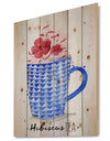 Teacup red tea - Food Painting Print on Natural Pine Wood