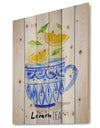 Teacup lemon tea - Food Painting Print on Natural Pine Wood