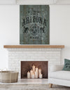 Arizona wild horse rodeo - Farmhouse Art Print on Natural Pine Wood