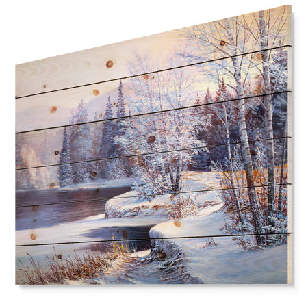 Christmas Forest - Digital Print on Natural Pine Wood