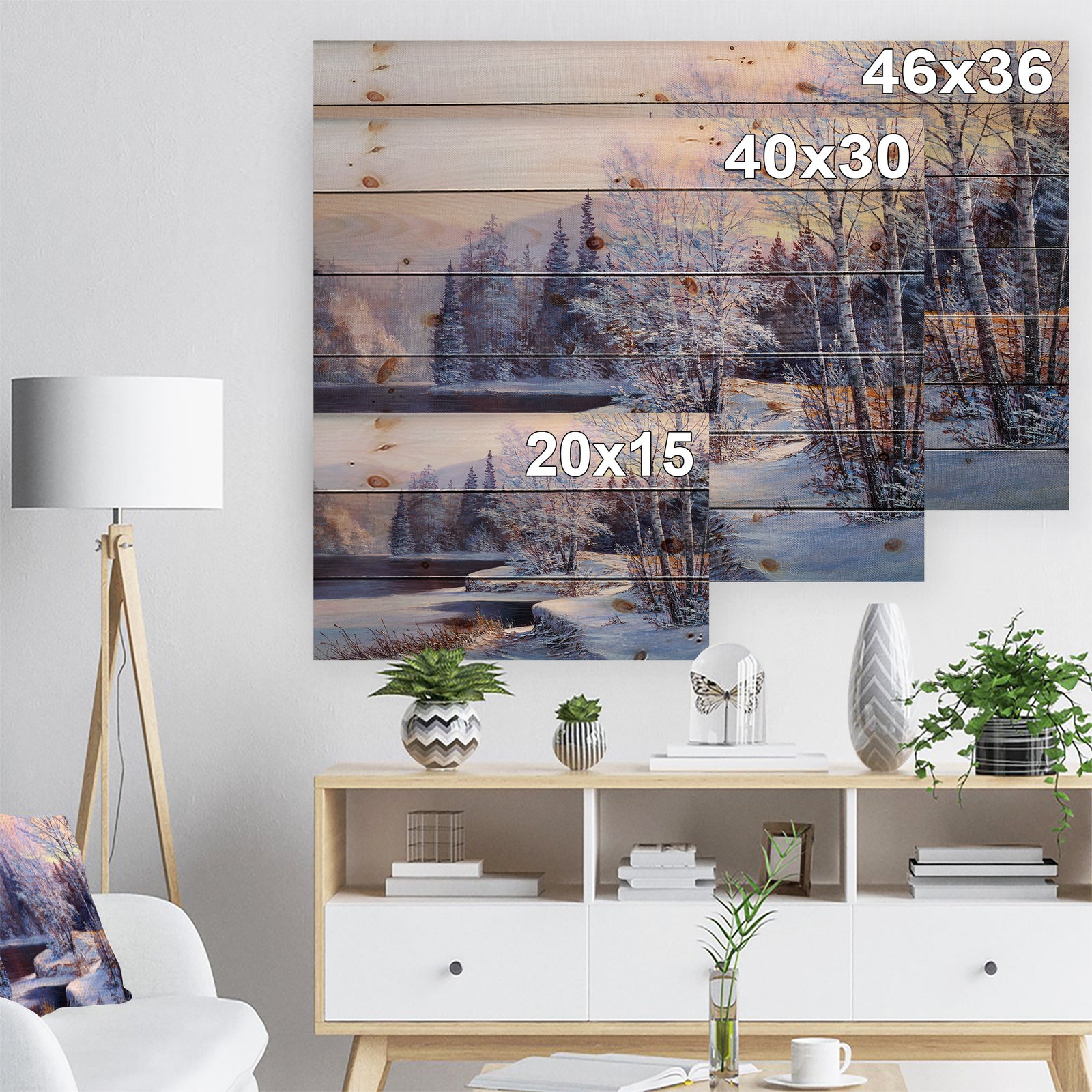 Christmas Forest - Digital Print on Natural Pine Wood
