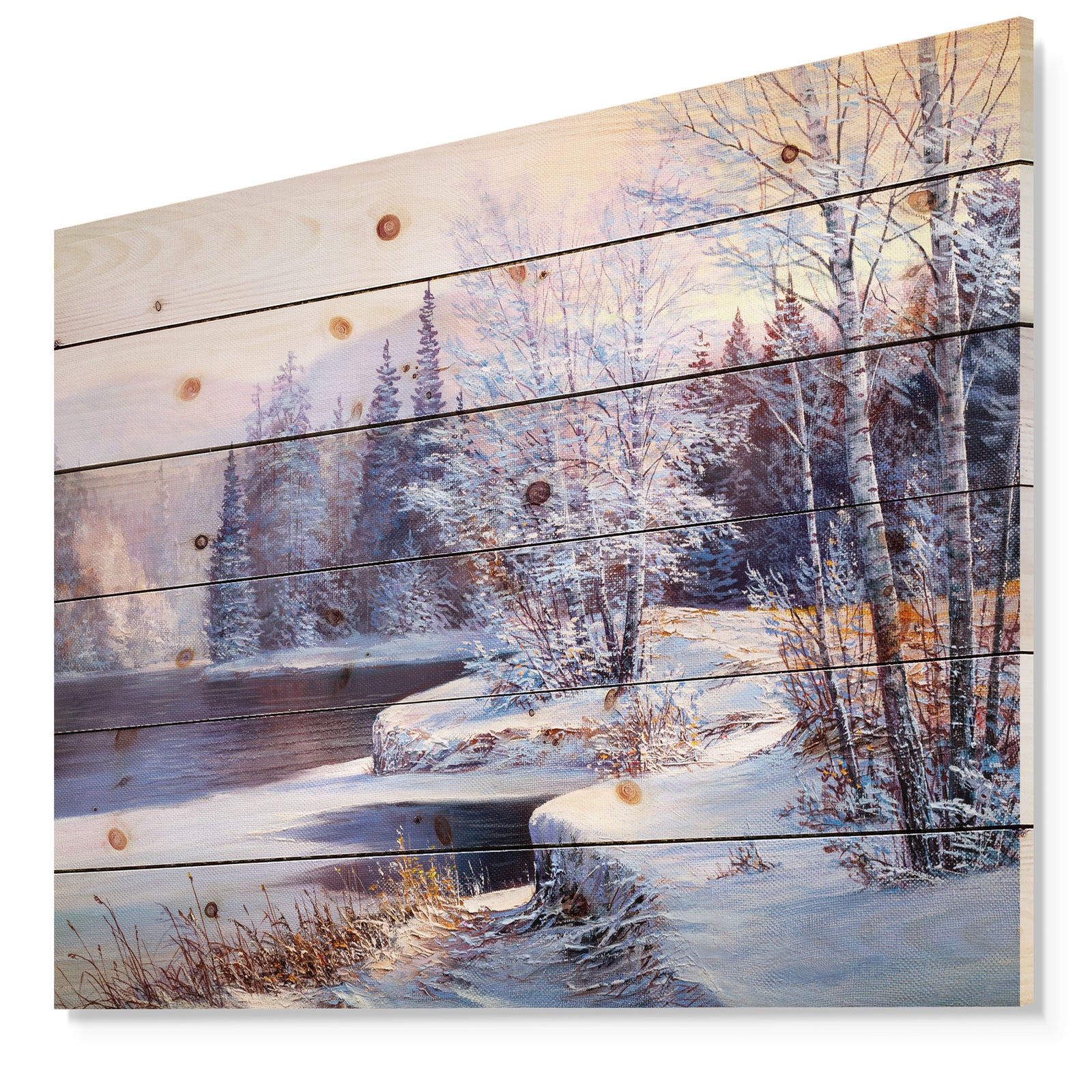 Christmas Forest - Digital Print on Natural Pine Wood