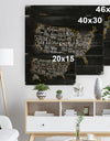 United States Chalk Yellow Vintage Map - Maps Painting Print on Natural Pine Wood