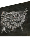 United States Chalk Vintage Map - Maps Painting Print on Natural Pine Wood