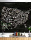 United States Chalk Vintage Map - Maps Painting Print on Natural Pine Wood