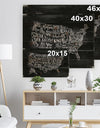 United States Chalk Vintage Map - Maps Painting Print on Natural Pine Wood