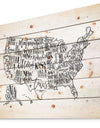 United States Vintage Map in Dirty Paper - Maps Painting Print on Natural Pine Wood