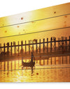 Bridge in Myanmar - Sea & Shore Nautical Print on Natural Pine Wood
