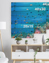 Colony of Maldives anemone fish - Sea & Shore Nautical Print on Natural Pine Wood