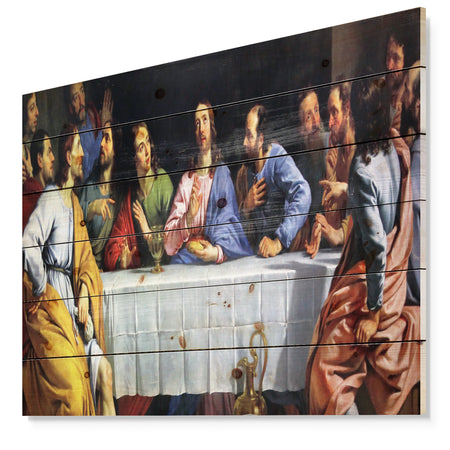 The Last Supper - Religious Print on Natural Pine Wood