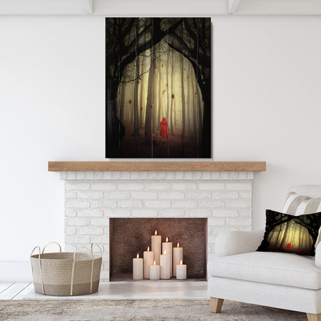 Woman in the enchanted forest - Forest People Photographic Print on Natural Pine Wood