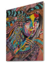 Woman Portrait In Your Dreams - Glamour Painting Print on Natural Pine Wood