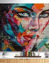 Woman Portrait Can You Keep it - Glamour Painting Print on Natural Pine Wood