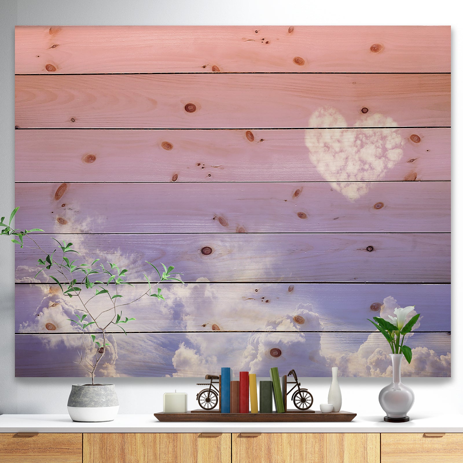 Love is in the Air - Digital Print on Natural Pine Wood