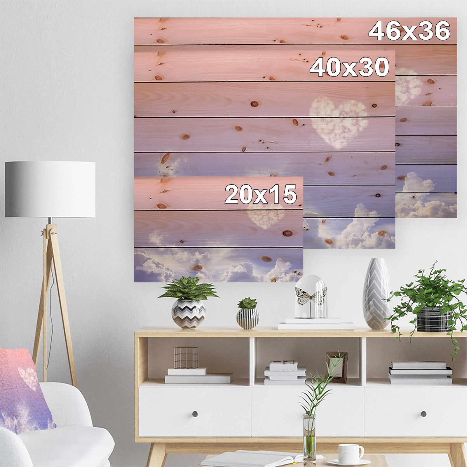 Love is in the Air - Digital Print on Natural Pine Wood