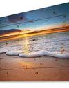 Sunrise light shining from Blue Sky - Landscapes Sea & Shore Print on Natural Pine Wood