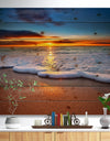 Sunrise light shining from Blue Sky - Landscapes Sea & Shore Print on Natural Pine Wood