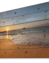 West Cost Sunset Over the Sea - Landscapes Sea & Shore Print on Natural Pine Wood