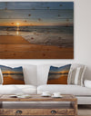 West Cost Sunset Over the Sea - Landscapes Sea & Shore Print on Natural Pine Wood