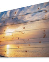 West Cost Sunrise Over The seas - Landscapes Sea & Shore Print on Natural Pine Wood