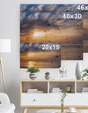 West Cost Sunrise Over The seas - Landscapes Sea & Shore Print on Natural Pine Wood