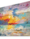 Sunset on the Horizon - Sea & Shore Painting Print on Natural Pine Wood