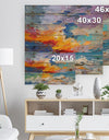Sunset on the Horizon - Sea & Shore Painting Print on Natural Pine Wood