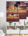 Man feet running in Sunset - People Sea & Shore Print on Natural Pine Wood