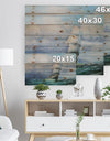 Large Sailboat - Sea & Shore Painting Print on Natural Pine Wood