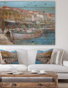 Fishing boat in Croatian Coast - Sea & Shore Painting Print on Natural Pine Wood