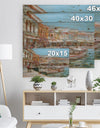 Two Vintage Fishing Boat - Sea & Shore Painting Print on Natural Pine Wood