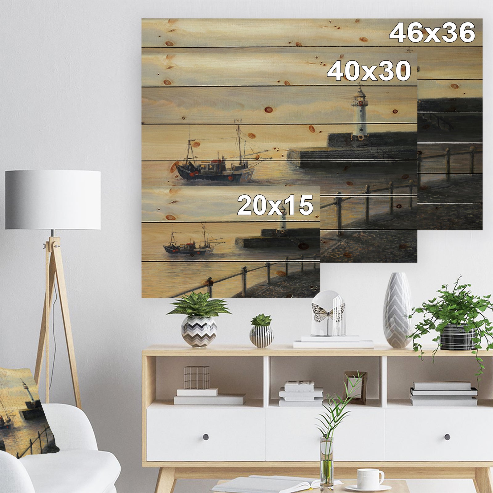 Memories of The Old Lighthouse - Sea & Shore Painting Print on Natural Pine Wood