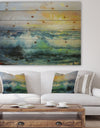 Small Wave in Sea Sunset - Contemporary Sea & Shore Painting Print on Natural Pine Wood