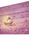 Rabbit catches stars in the sea - Sea & Shore Painting Print on Natural Pine Wood