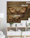 Vintage Butterfly - Vintage Painting Print on Natural Pine Wood