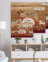 Christmas Sowman on Gold with Flying Reindeer - Print on Natural Pine Wood