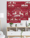 Lovely Reindeer Christmas Pattern with Crystal Flakes - Print on Natural Pine Wood