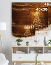 Golden Christal Tree Star on White Snow Flakes - Print on Natural Pine Wood