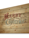 Merry Christmas Vintage Wish in Western Font - Print on Natural Pine Wood